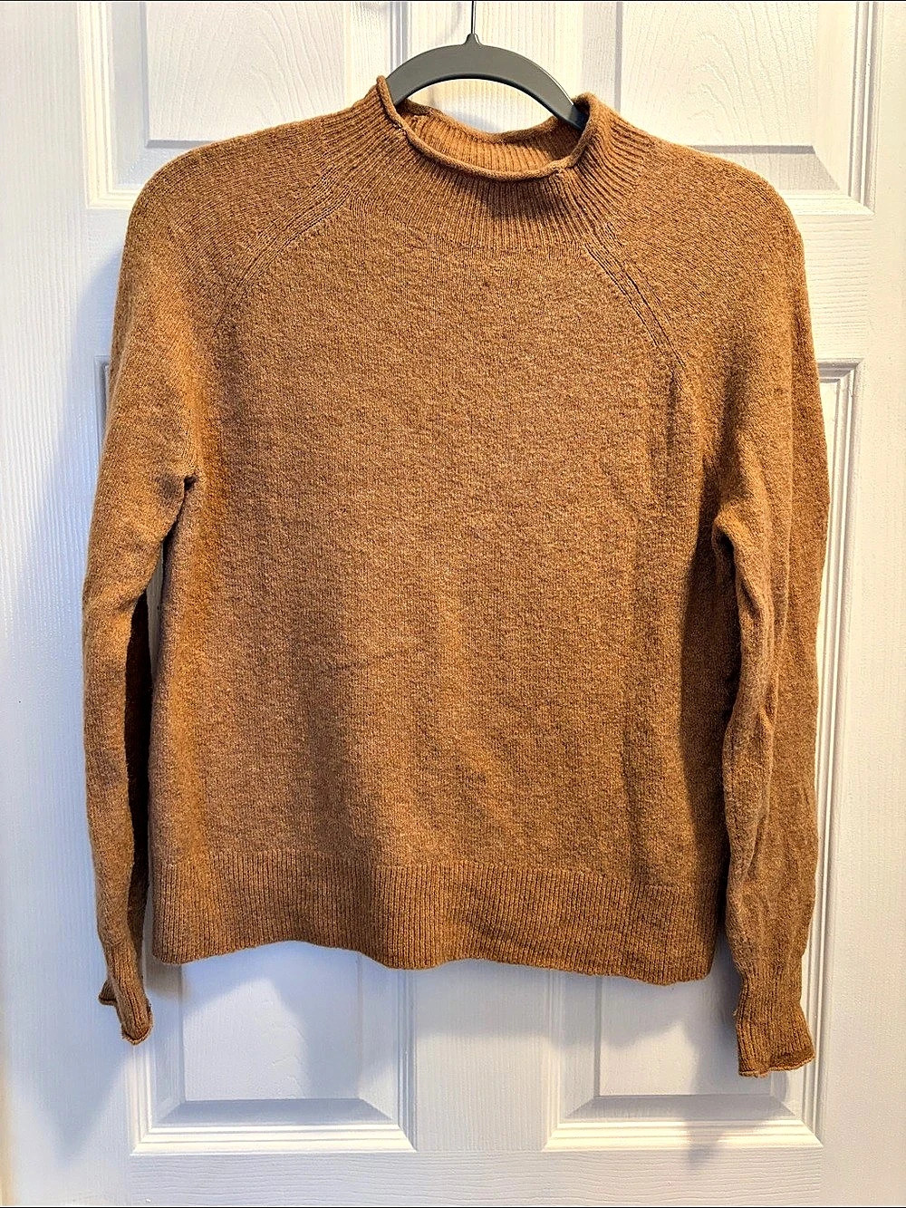 J.Crew Ribbed mockneck sweater in Supersoft yarn Brown XS